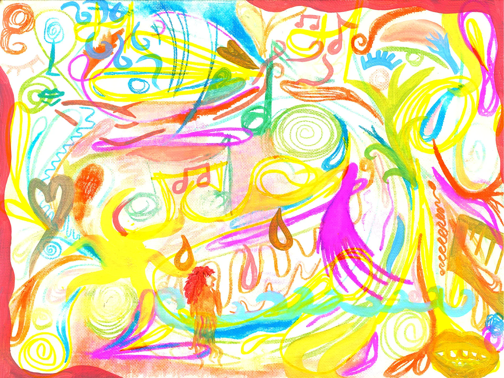 Colorful hand painted artwork by Lexi Lee