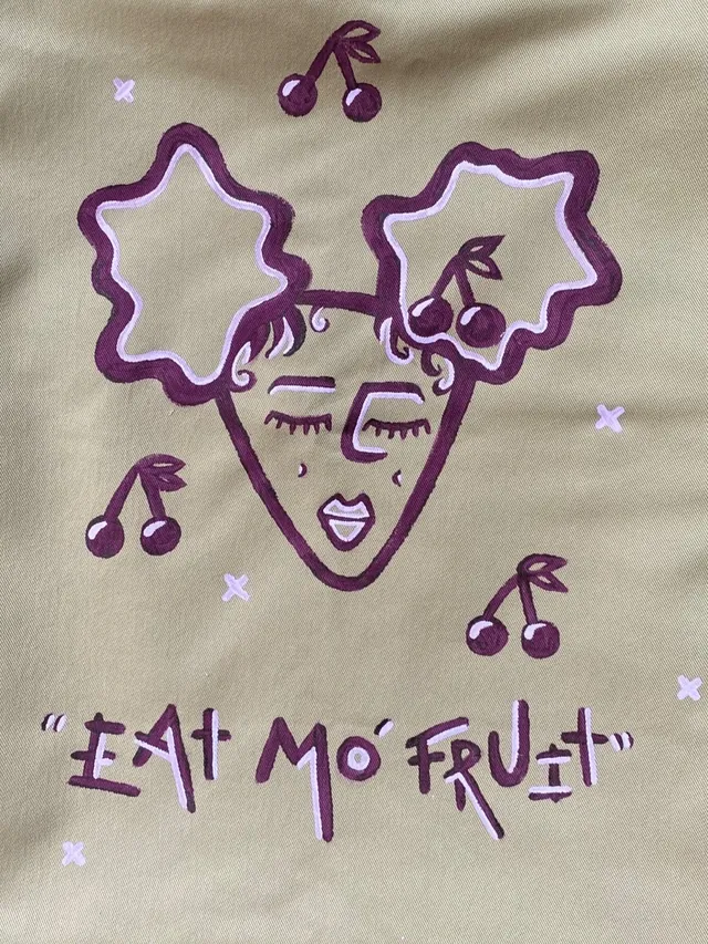 Eat Mo Fruit Beige Tote view 3